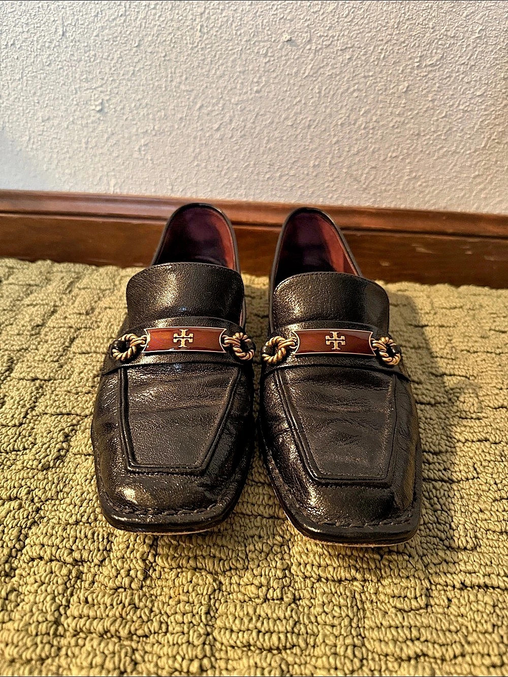 Tory Burch Black Leather-Look Loafers